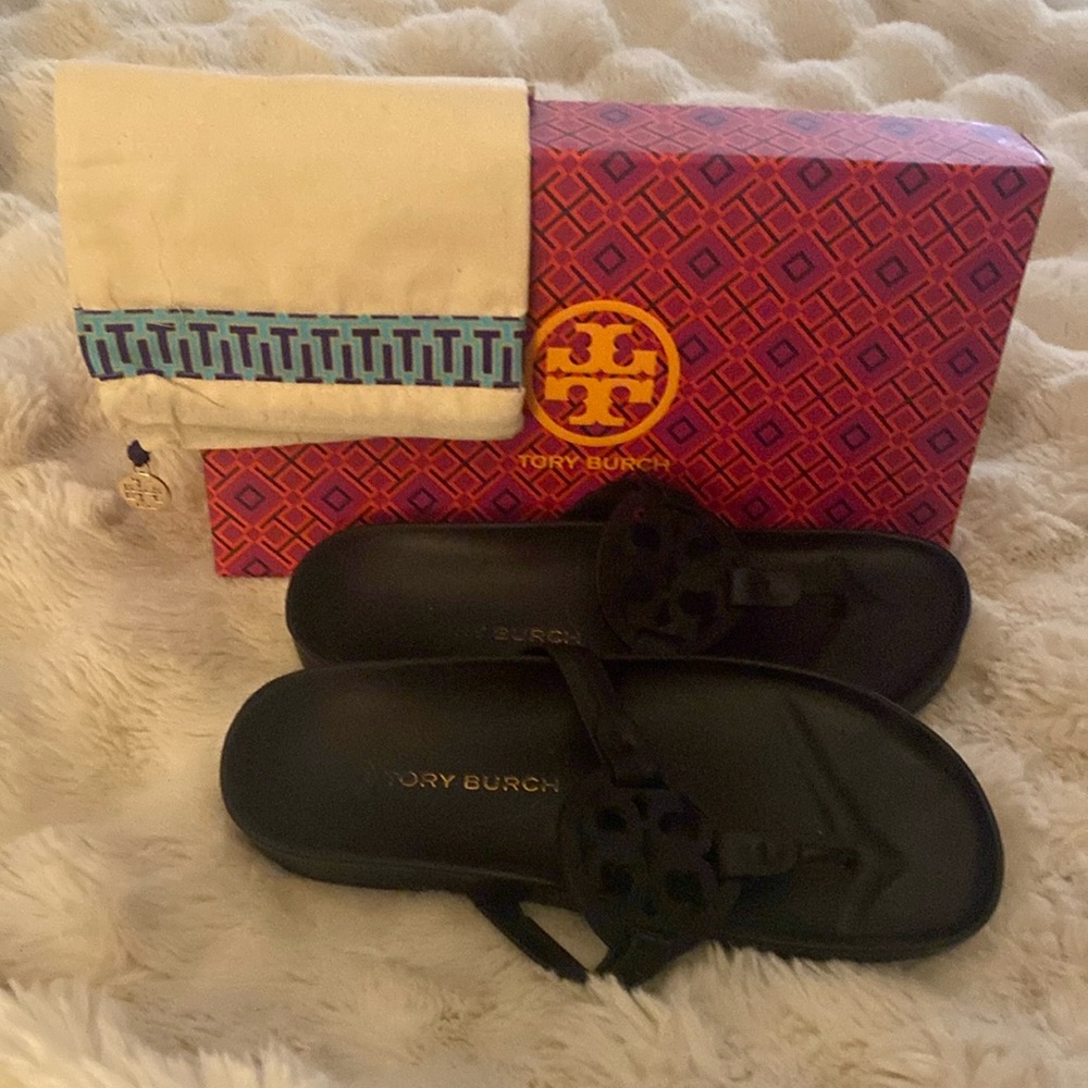 Tory Burch Miller Cloud Black Sandals